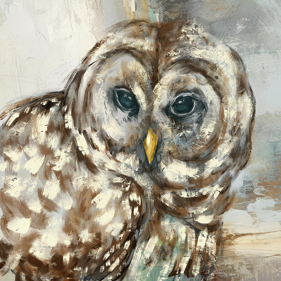 Portrait Of Ollie A Barred Owl Painting by Jai Johnson