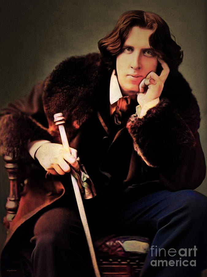Portrait of Oscar Wilde Colorized 20210328 Photograph by Wingsdomain Art and Photography