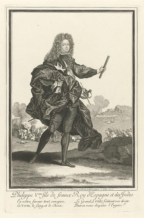 Portrait of Philip V of Spain, Bernard Picart workshop or after Bernard Picart, 1702 Painting by MotionAge Designs