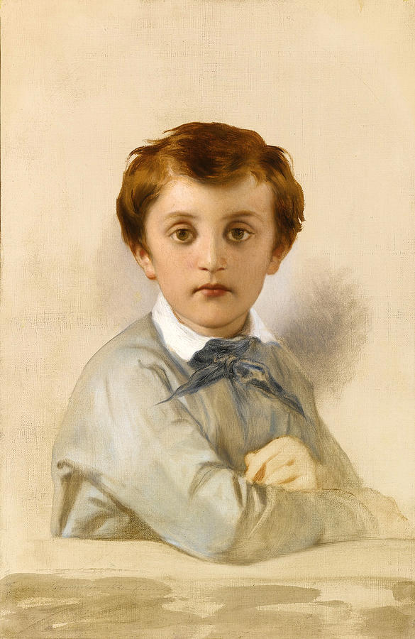 Portrait of Philippe-Gregoire Delaroche, the Artists Younger Son Painting by Paul Delaroche