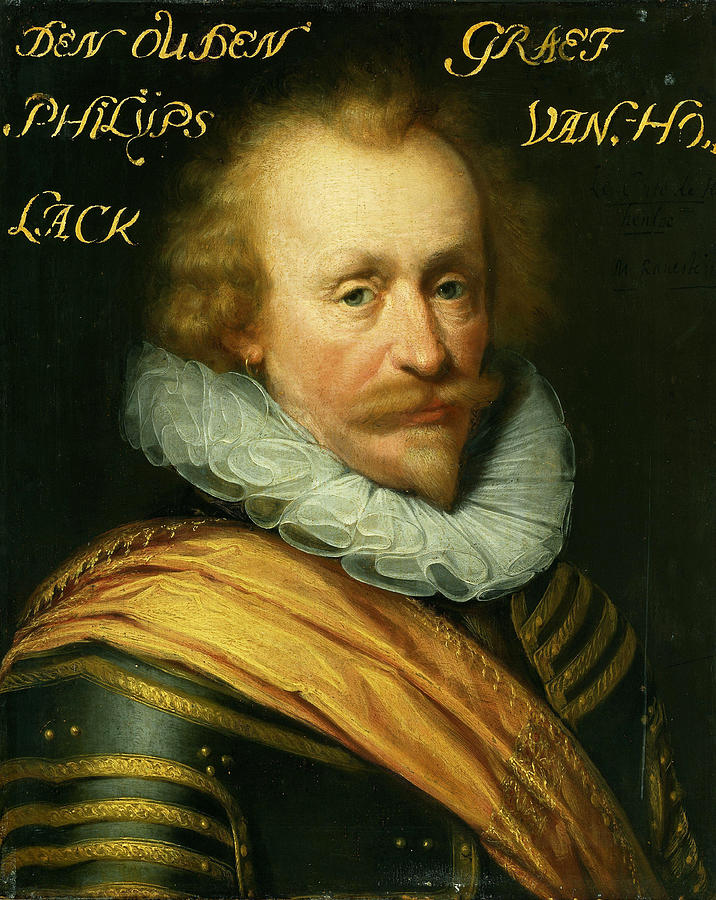Portrait of Philips, Count of Hohenlohe zu Langenburg Painting by Workshop of Jan Anthonisz van Ravesteyn