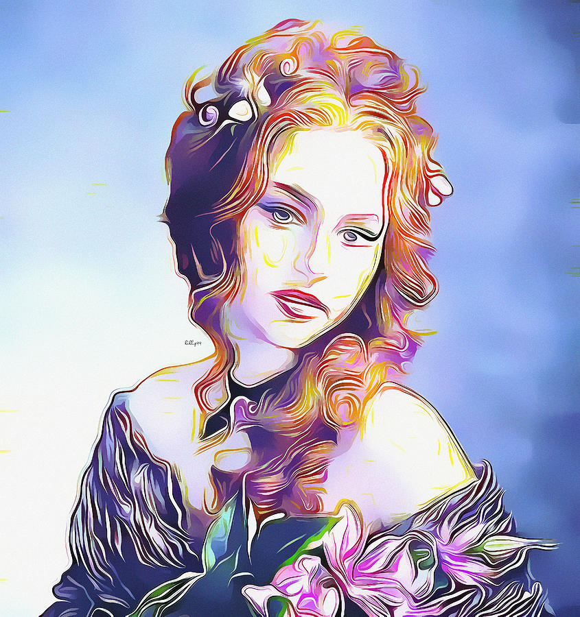 Portrait of pretty lady Painting by Nenad Vasic
