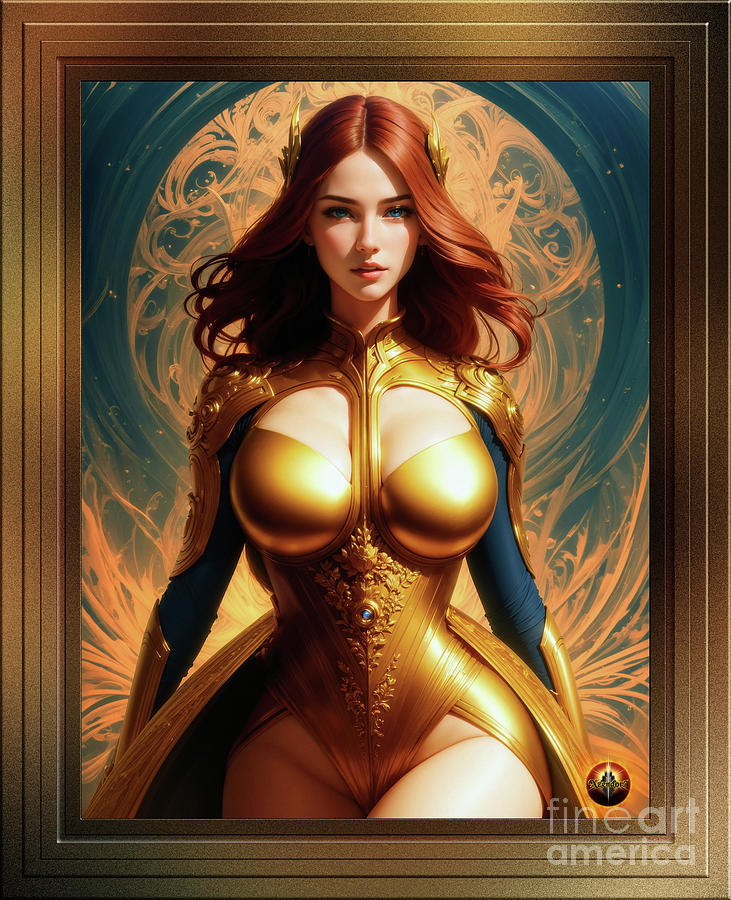 Portrait Of Princess Arjouniasis Golden Age AI Concept Art by Xzendor7 Digital Art by Xzendor7