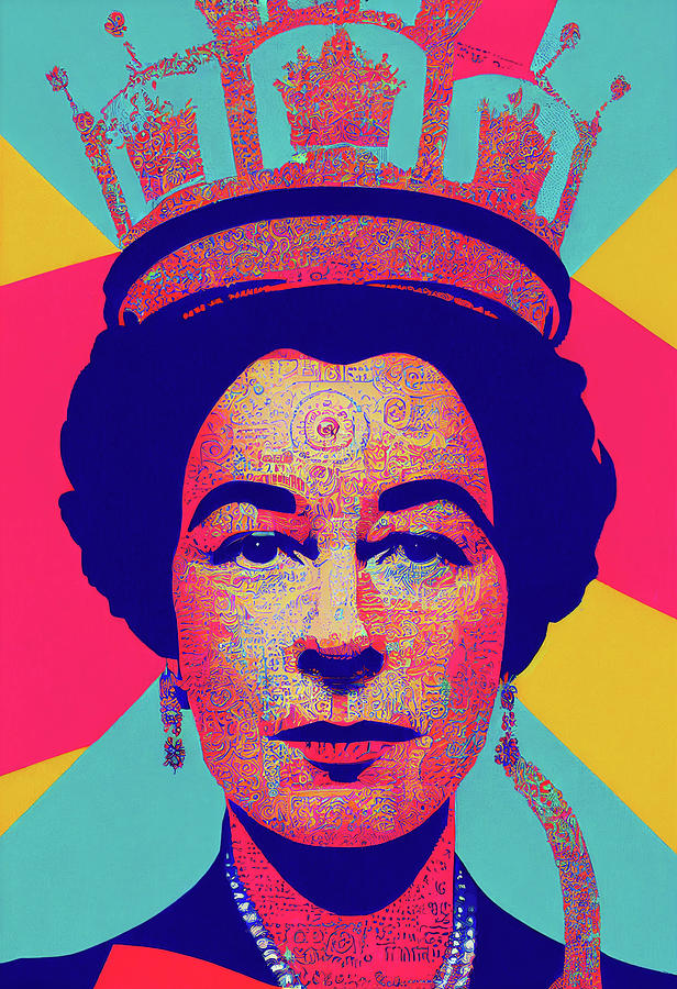 Portrait of Queen Elizabeth II illustration No 001 by Asar Studios