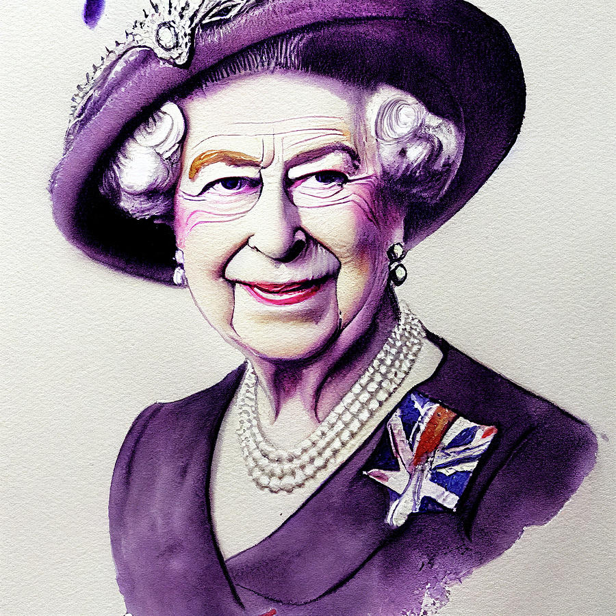 Portrait of Queen Elizabeth II illustration No 057 by Asar Studios