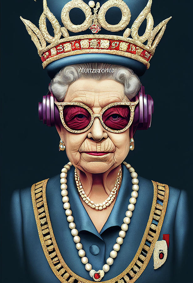 Portrait of Queen Elizabeth II illustration No 082 by Asar Studios