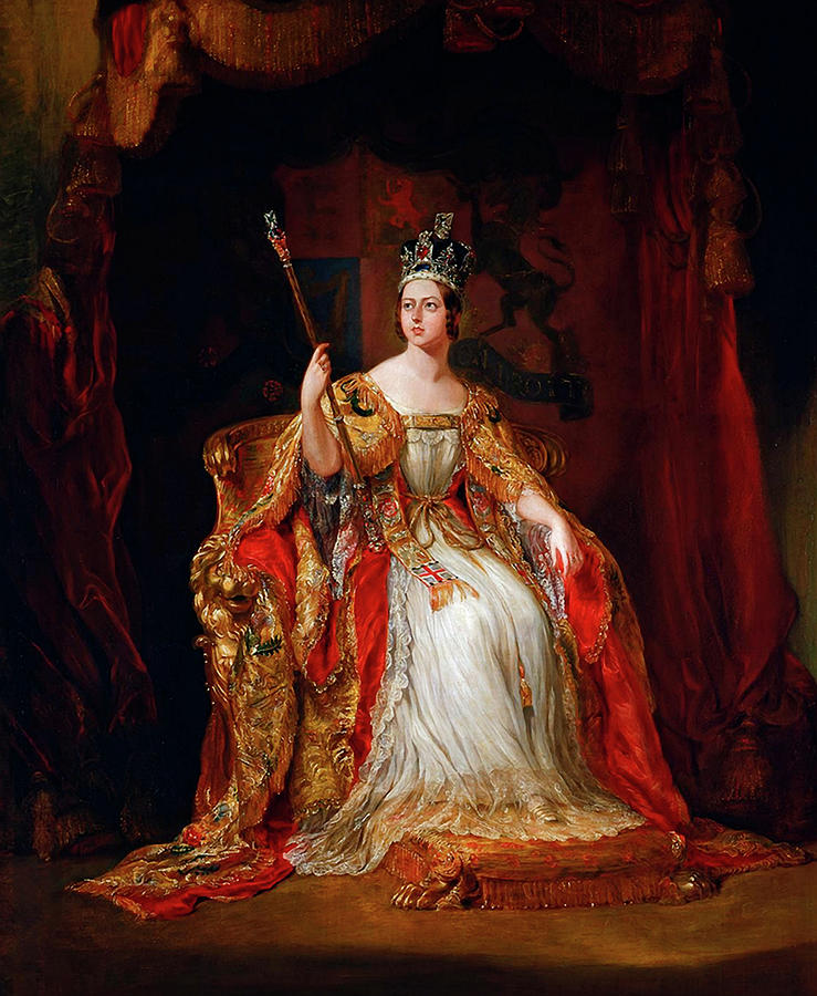 Portrait Painting - Portrait Of Queen Victoria In Her Coronation Robes by Mountain Dreams