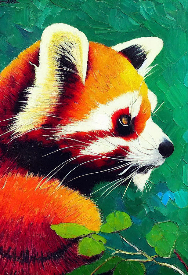 Portrait  Of  Red  Panda  Oil  Painting  In  The  Style  Inspi  6f6c6459645d  Cf3e  6456455635645  B Painting