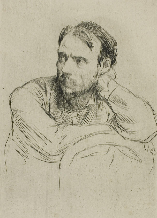 Portrait of Renoir Relief by Marcellin Gilbert Desboutin