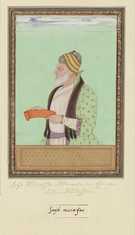 Portrait of Sayyid Muzaffar at the time of Sultan Abul Hasan he served as commander in chief peshwa, Painting by Artistic Rifki