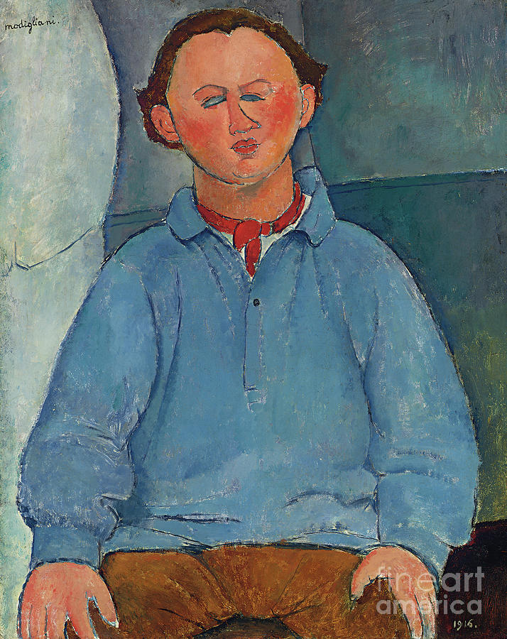 Portrait of sculptor Oscar Miestchaninoff, 1916  Painting by Amedeo Modigliani