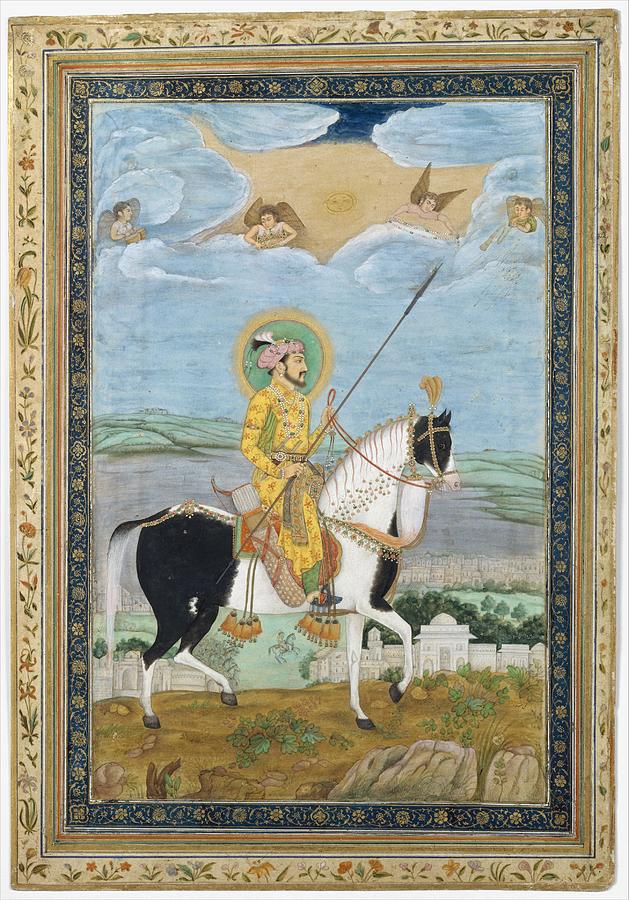 Portrait of Shah Jahan on Horseback 17th century Painting by Artistic Rifki
