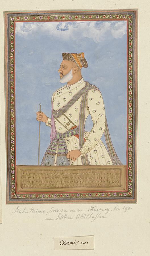 Portrait of Shah Mirza at the time of Sultan Abul Hasan he served after Sayyid Muzaffar as commander Painting by Artistic Rifki