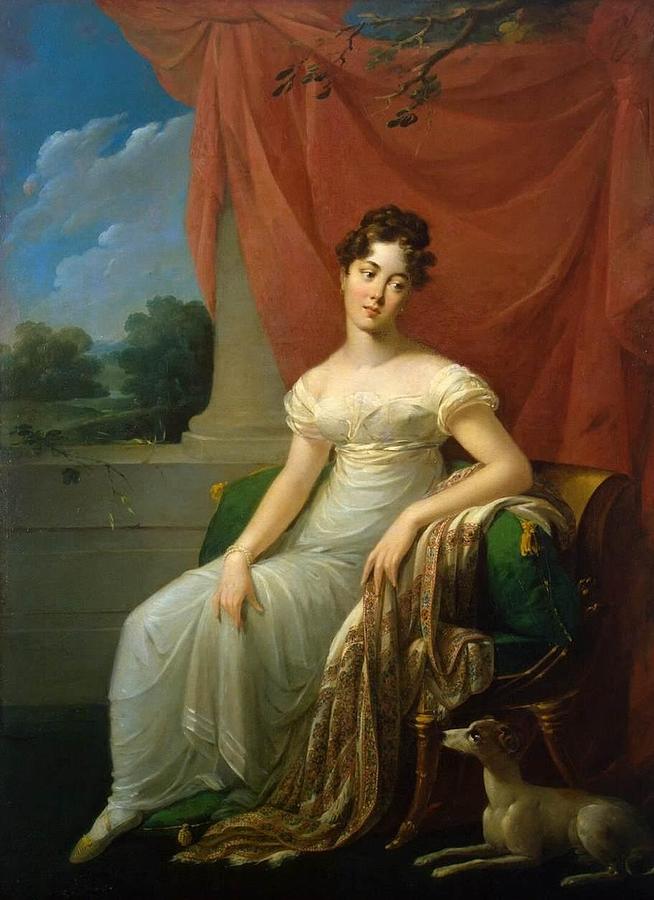 Portrait of Sofia Apraxina Painting by Henri-Francois Riesener - Fine ...