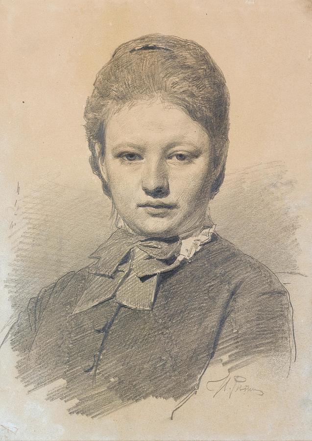 Portrait Of Sofia Repina art Drawing by Ilya Efimovich Repin Russian ...