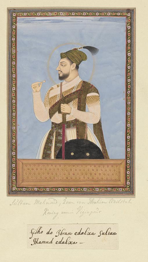 Portrait of Sultan Mahmud, son of Ibrahim Adil shah after his father he was ruler of Bijapur, anony Painting by MotionAge Designs
