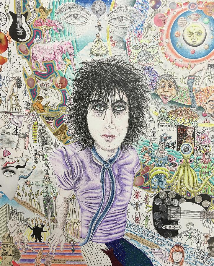 Portrait of Syd Barrett Drawing by Bob McGuire