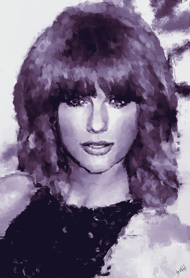 Portrait of Taylor Swift in shades of purple Digital Art by Gradify Creations Portrait of Taylor Swift in shades of purple Digital Art by Gradify Creations