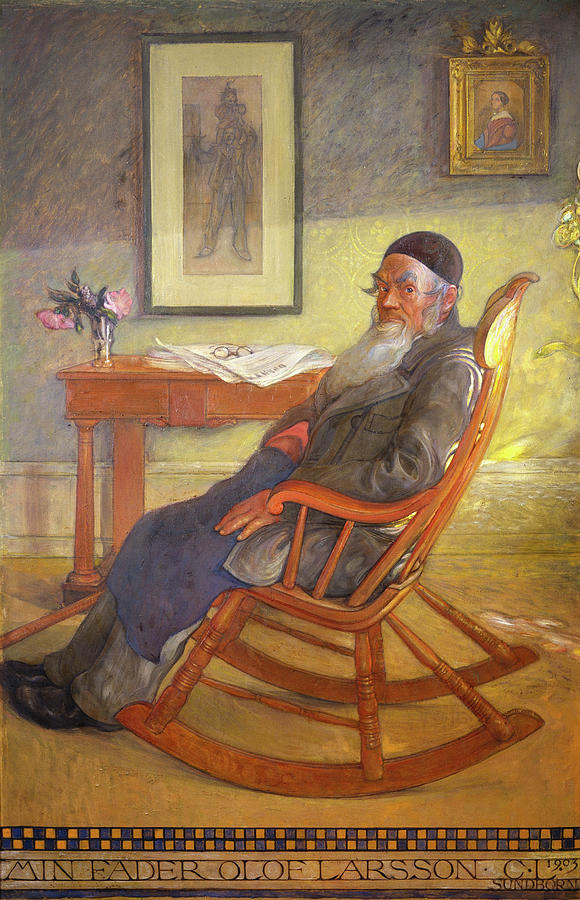 Portrait of the Artists Father Painting by Carl Larsson