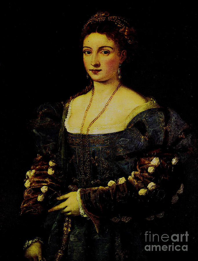 Portrait of the Duchess of Urbino by Titian Painting by Arkitekta Art