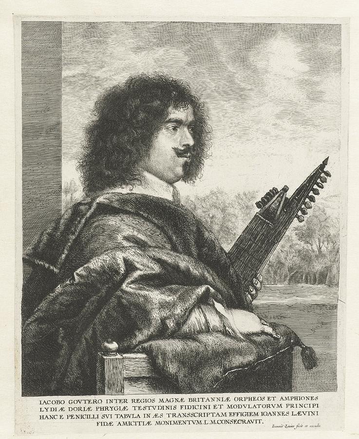 Portrait of the French lute player and composer Jacques Gaultier ...