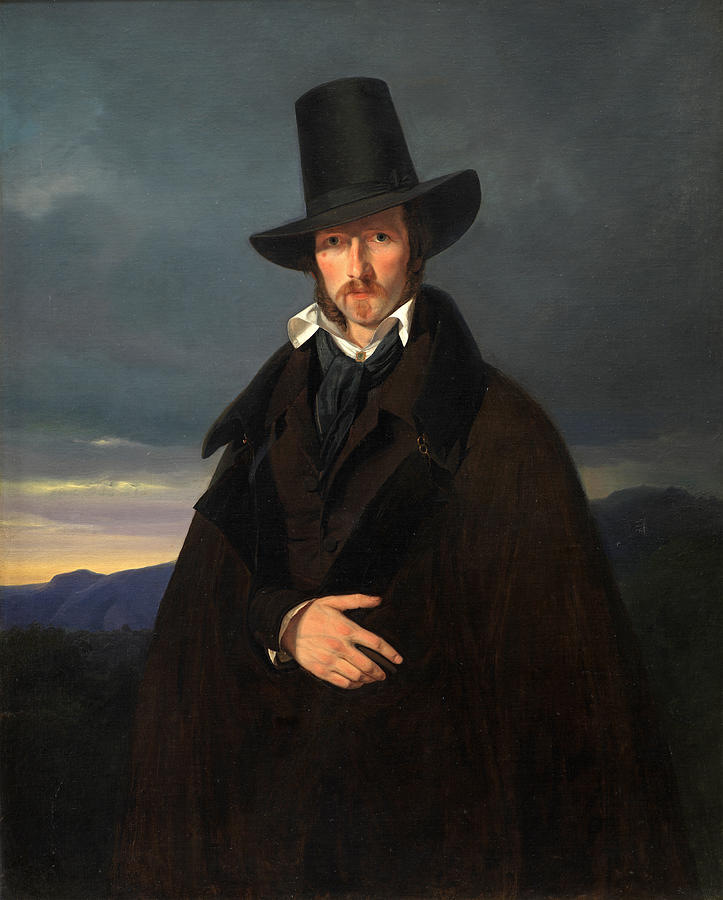 Portrait of the German Painter Wilhelm von Kaulbach Painting by Wilhelm Bendz