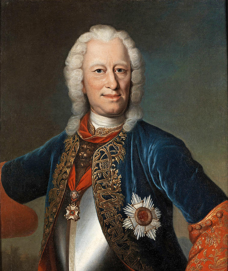 Portrait of the Landgrave Ernst Ludwig of Hesse-Darmstad Painting by Johann Christian Fiedler