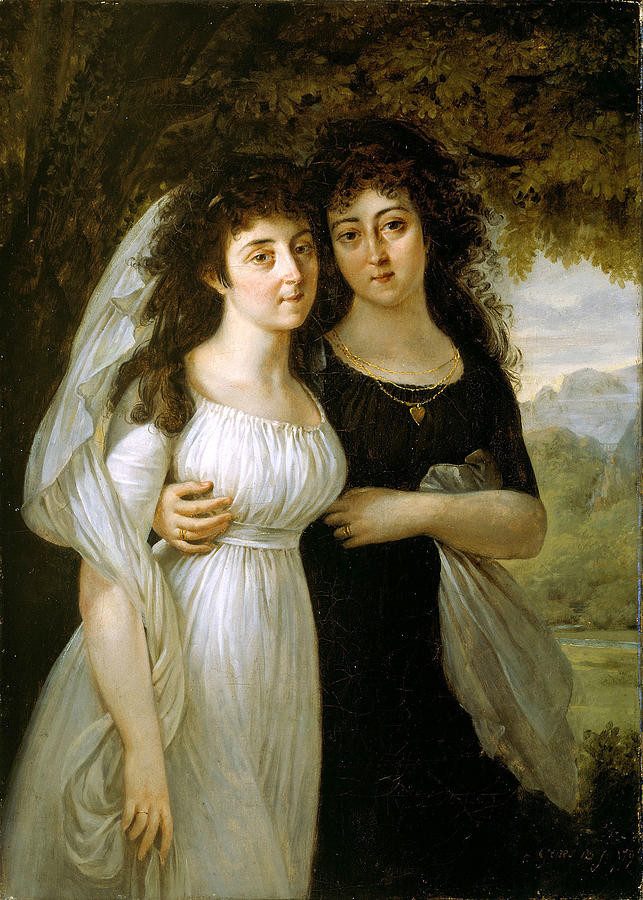 Portrait of the Maistre Sisters Painting by Antoine-Jean Gros