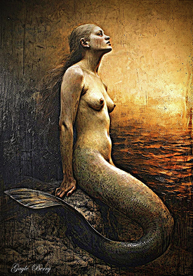 Mermaid Mixed Media - Portrait Of The Mermaid 055 by Gayle Berry