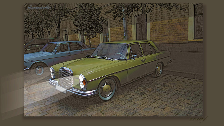Portrait Of The Old Yellow Benz. Digital Art by Igor Panzzerirbis Pilshikov