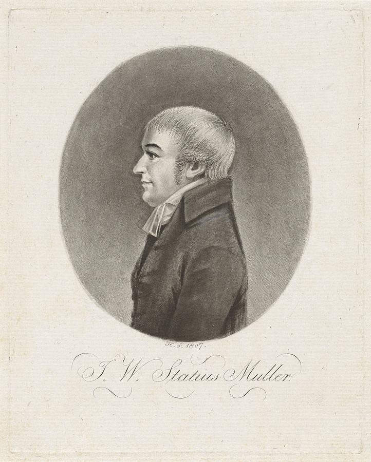 Portrait of the pastor and teacher Johan Wilhelm Statius Muller, Hendrik Schwegman, 1807 Painting by MotionAge Designs