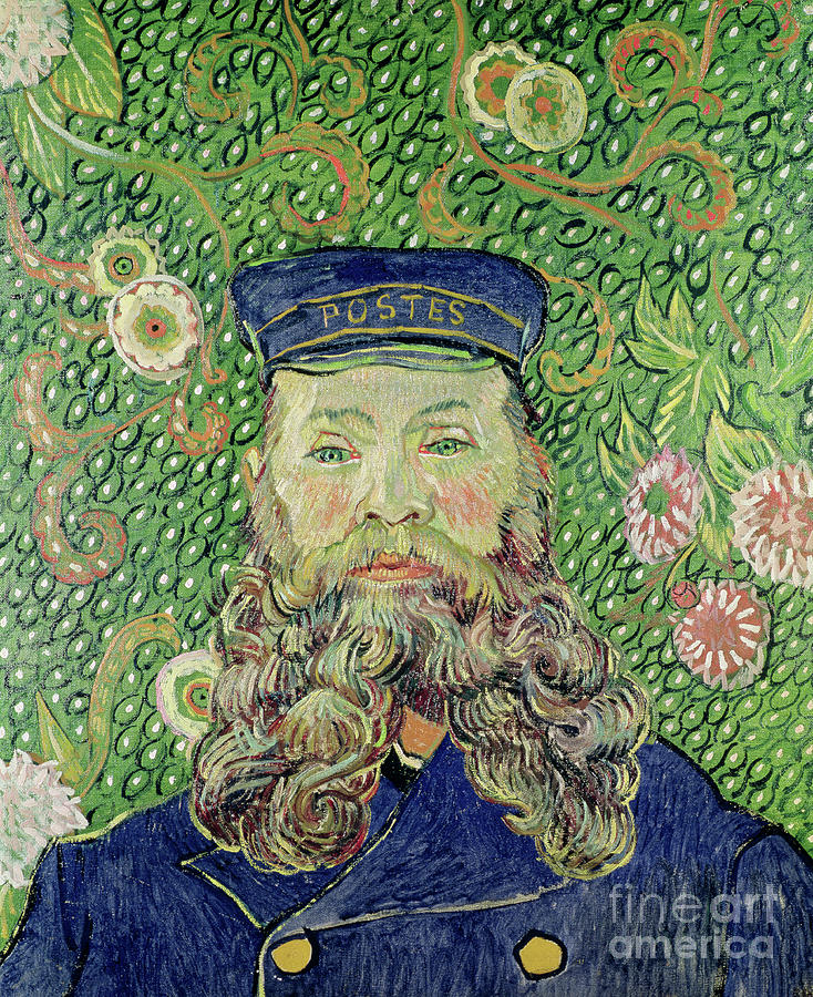 Portrait of the Postman Joseph Roulin, 1889 by Van Gogh Painting by Vincent Van Gogh