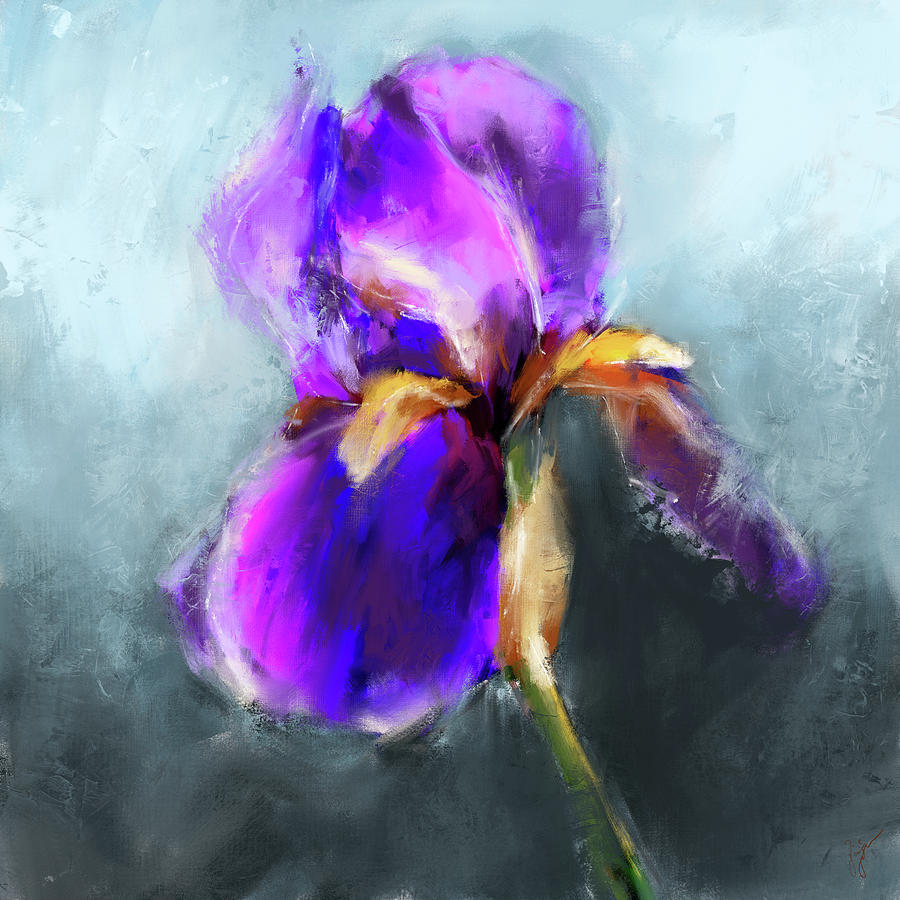 Portrait of the Purple Iris Painting by Jai Johnson