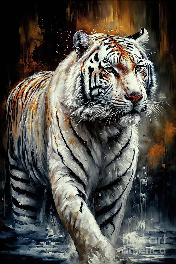 Portrait of the tiger Painting by Vincent Monozlay