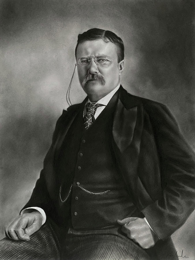 Portrait of Theodore Roosevelt Drawing by Eric Armusik - Fine Art America