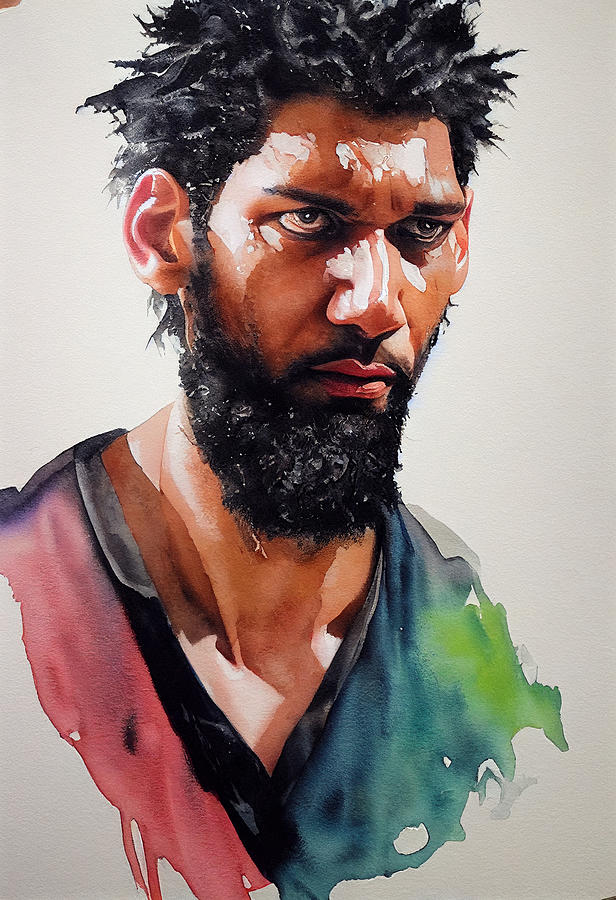 Fantasy Painting - Portrait  of  Tim  Duncan    extremely  detailed  watercolor  d64556329664557  630432  645fc2  99b5  by Celestial Images