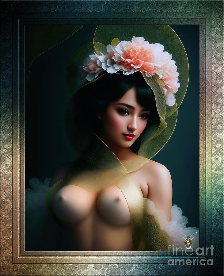 Portrait Of Trilana Louye Allegory Of Spring Alluring AI Concept Art by Xzendor7 Painting by Xzendor7