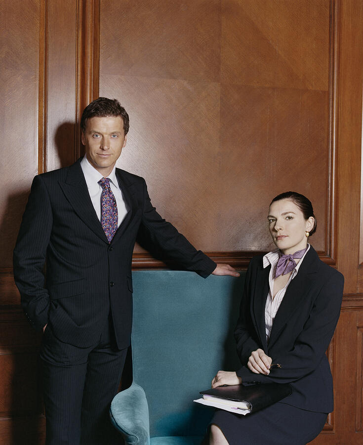Portrait of Two Business Executives Sitting Side by Side Photograph by A J James