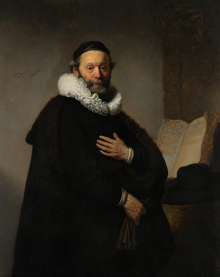 Rembrandt Painting - Portrait of van Johannes Wtenbogaert  by Rembrandt