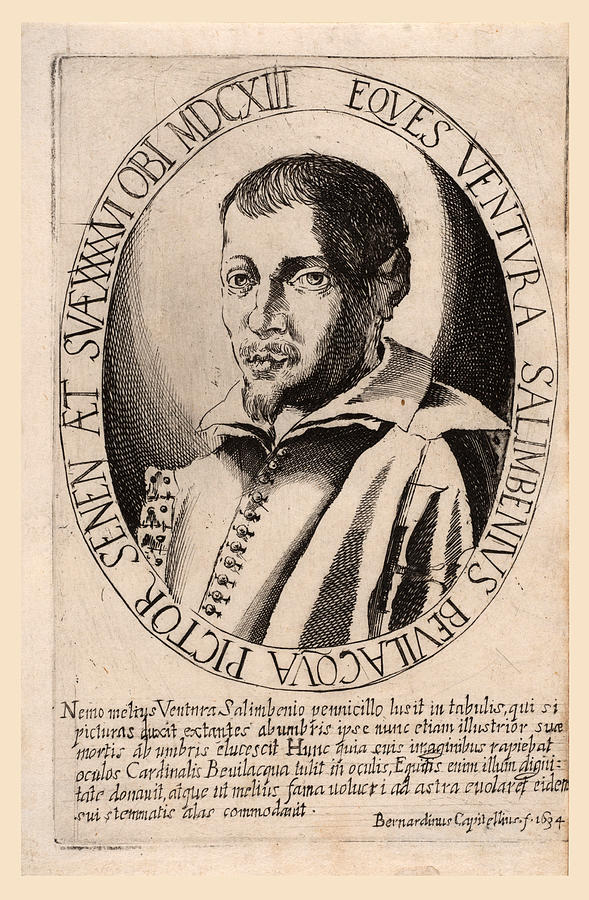 Portrait of Ventura Salimbeni Drawing by Bernardino Capitelli