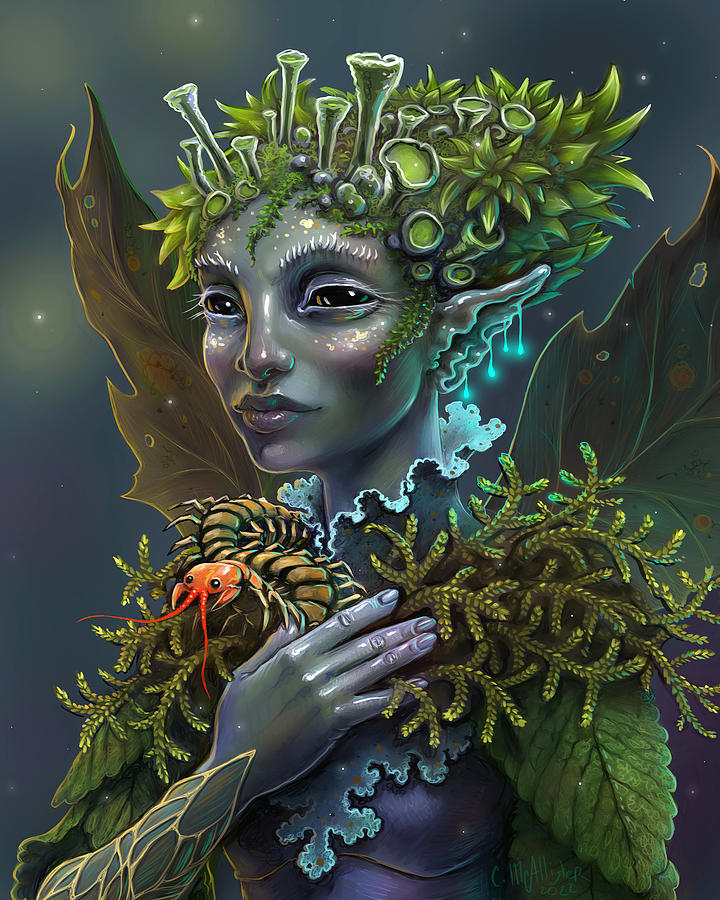 Portrait of Wild Fae Painting by Cristina McAllister