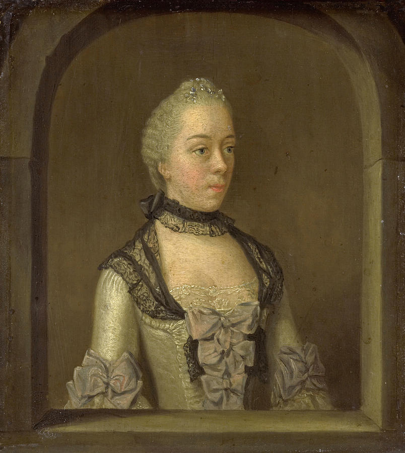 Portrait of Wilhelmina Hillegonda Schuyt, Wife of Joachim Rendorp Painting by Tibout Regters