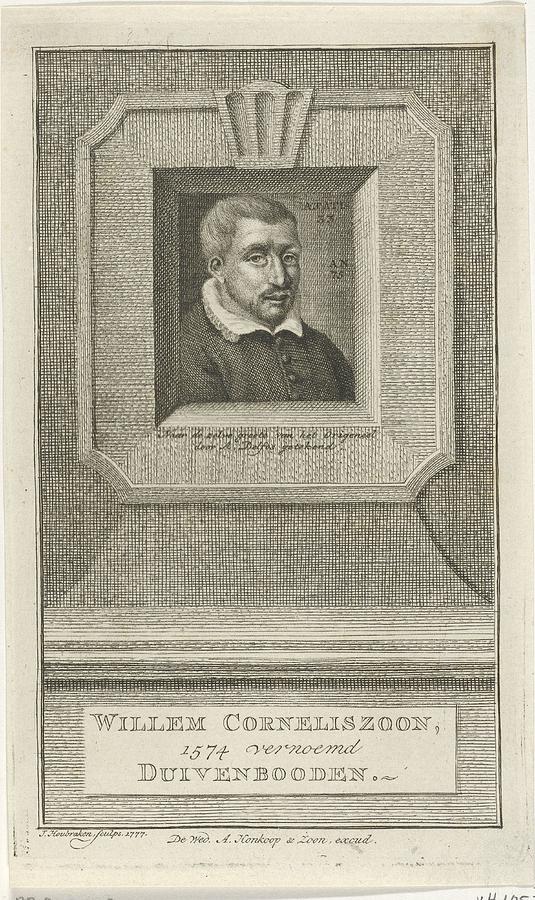 Portrait of Willem Corneliszoon Speelman, Jacob Houbraken, after Abraham Delfos, 1777 Painting by MotionAge Designs