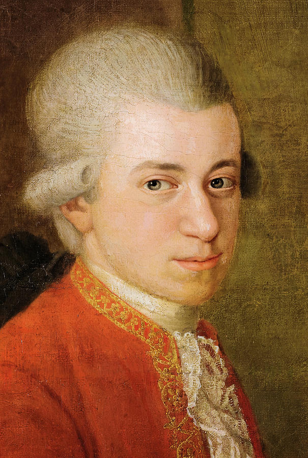 Portrait of Wolfgang Amadeus Mozart Painting by Johann Nepomuk della ...