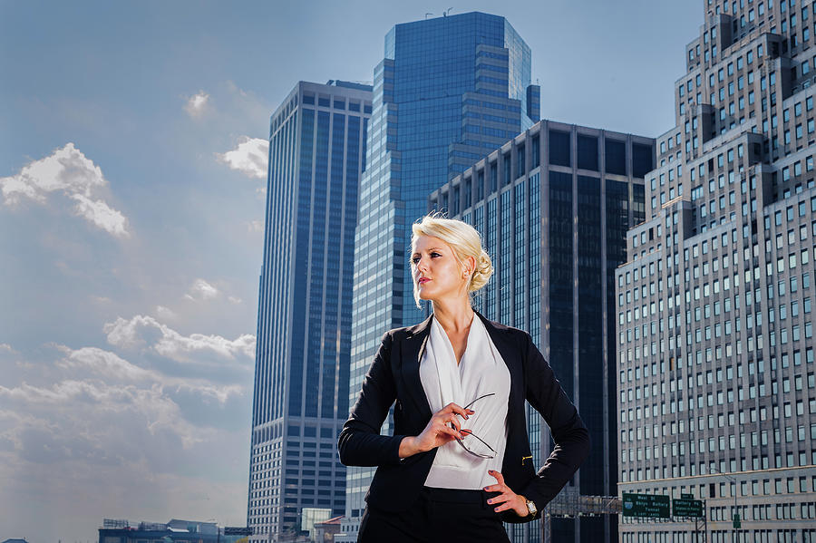 Portrait of Young Businesswoman in New York City Photograph by Alexander Image