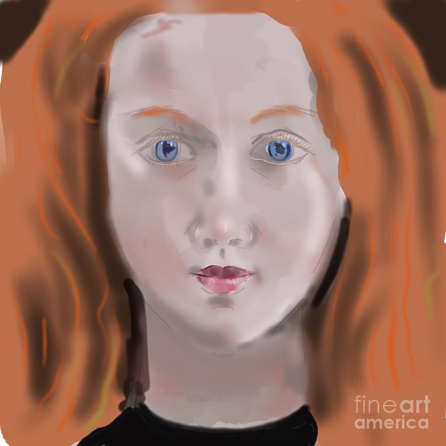 Portrait of young girlred hair Digital Art by Jacinta Hunt Pixels