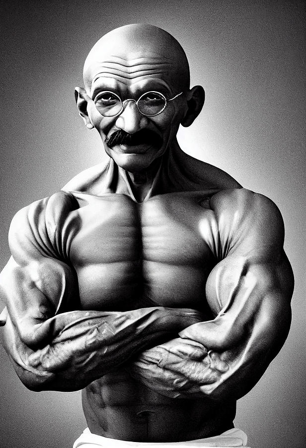 Fantasy Painting - portrait  photography  of  Mahatma  Gandhi  bodybuil  39d7e9ae  67fc  645232  b9ef  9645f043964570e0 by Celestial Images