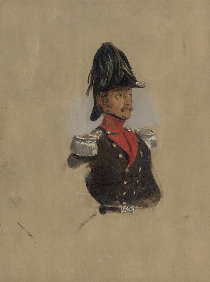 Portrait study of Captain J.J.P. van Munnick, Nicolaas Pieneman, 1819 Painting by MotionAge Designs