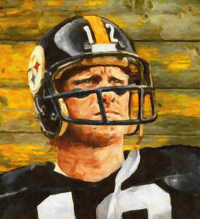 Terry Bradshaw Pittsburgh Steelers Art Canvas Print / Canvas Art