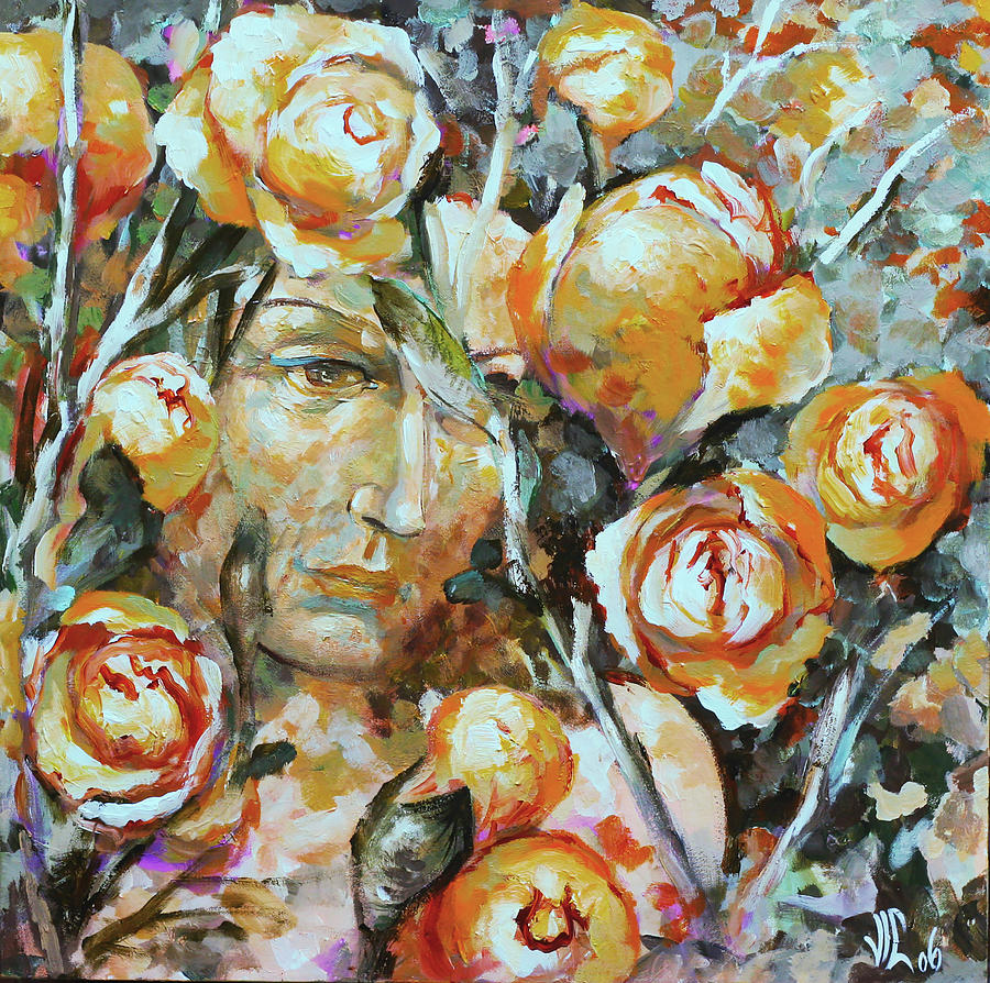 Flower Painting - Portrait by Vali Irina Ciobanu